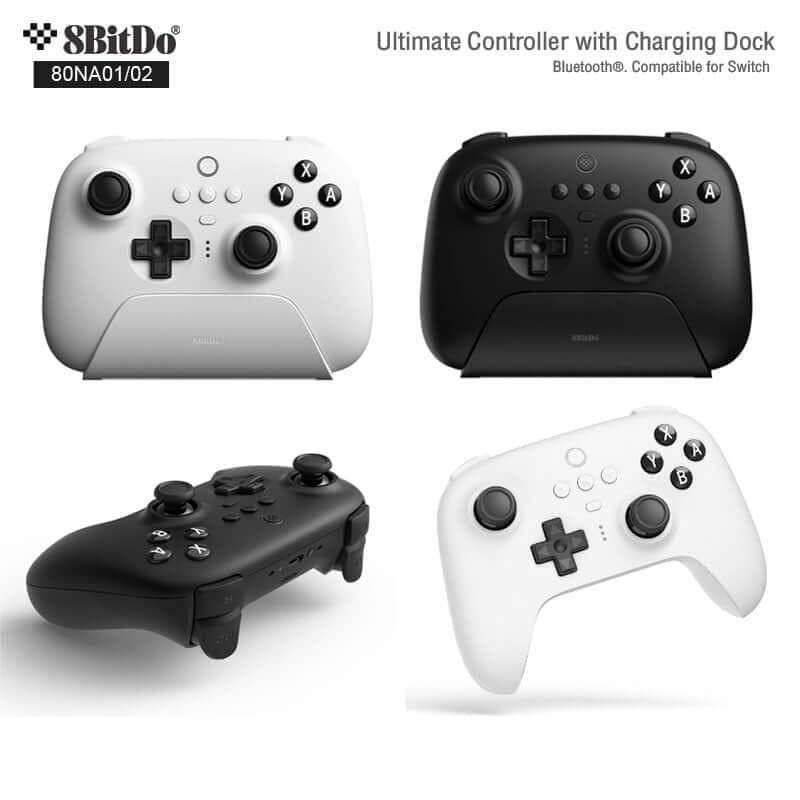 จอยเกมไร้สาย 8Bitdo 80NA Ultimate Bluetooth & 2.4g Controller with Charging Dock สีขาว