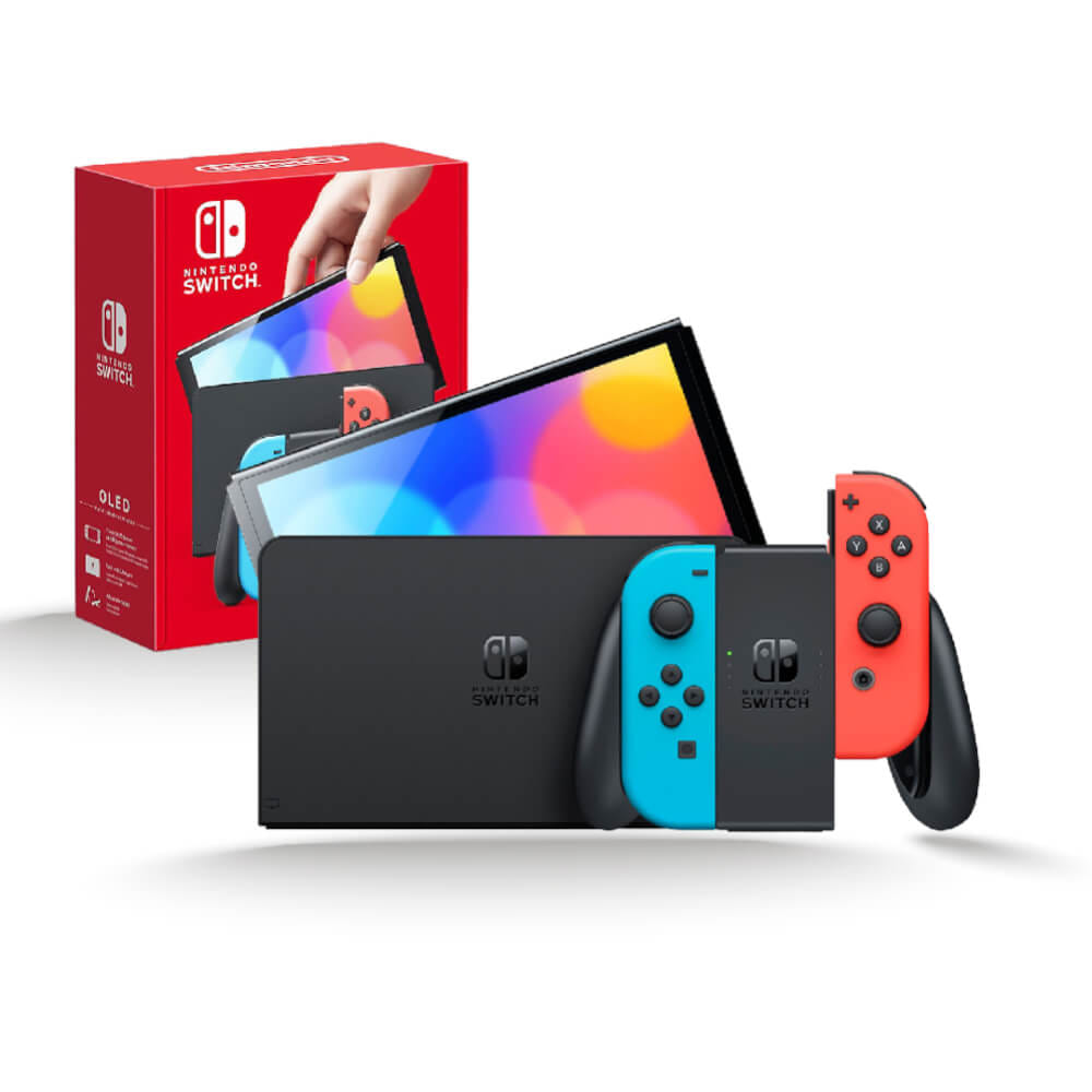 เครื่องเกม Nintendo Switch OLED สีนีออน แดง/ฟ้า