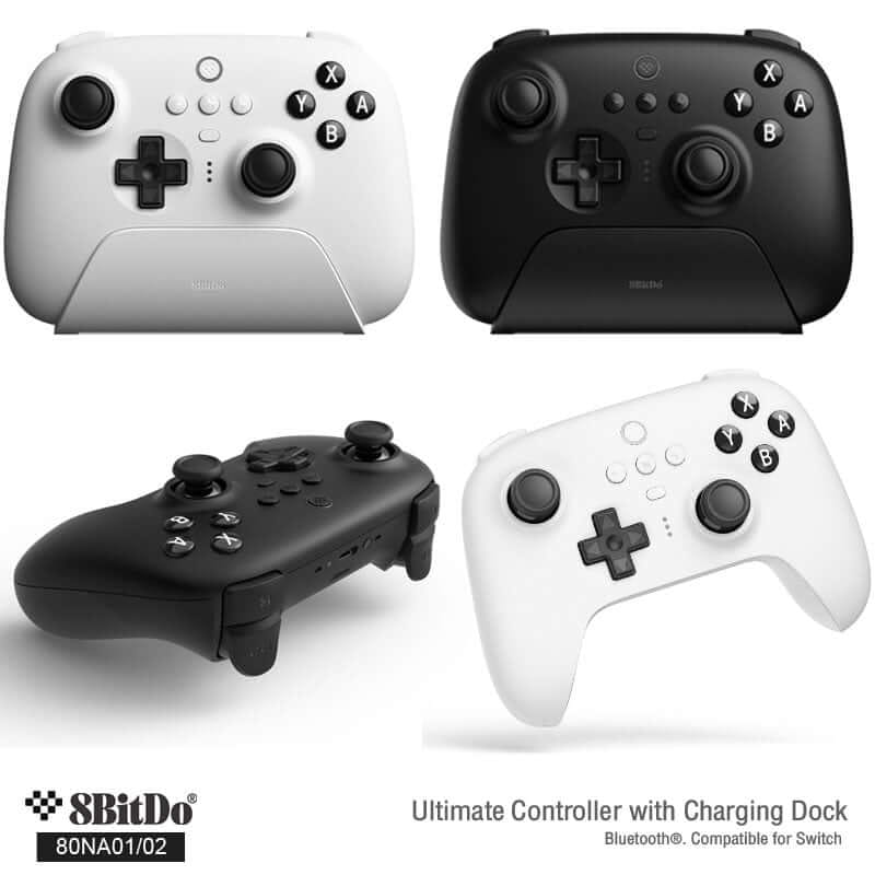 จอยเกมไร้สาย 8Bitdo 80NA Ultimate Bluetooth & 2.4g Controller with Charging Dock สีขาว