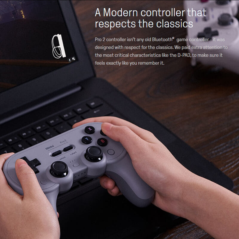 จอยเกมไร้สาย 8Bitdo Pro 2 80GJ สีดำ