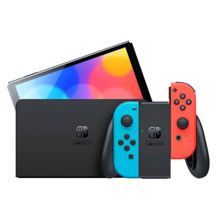 เครื่องเกม Nintendo Switch OLED สีนีออน แดง/ฟ้า_0