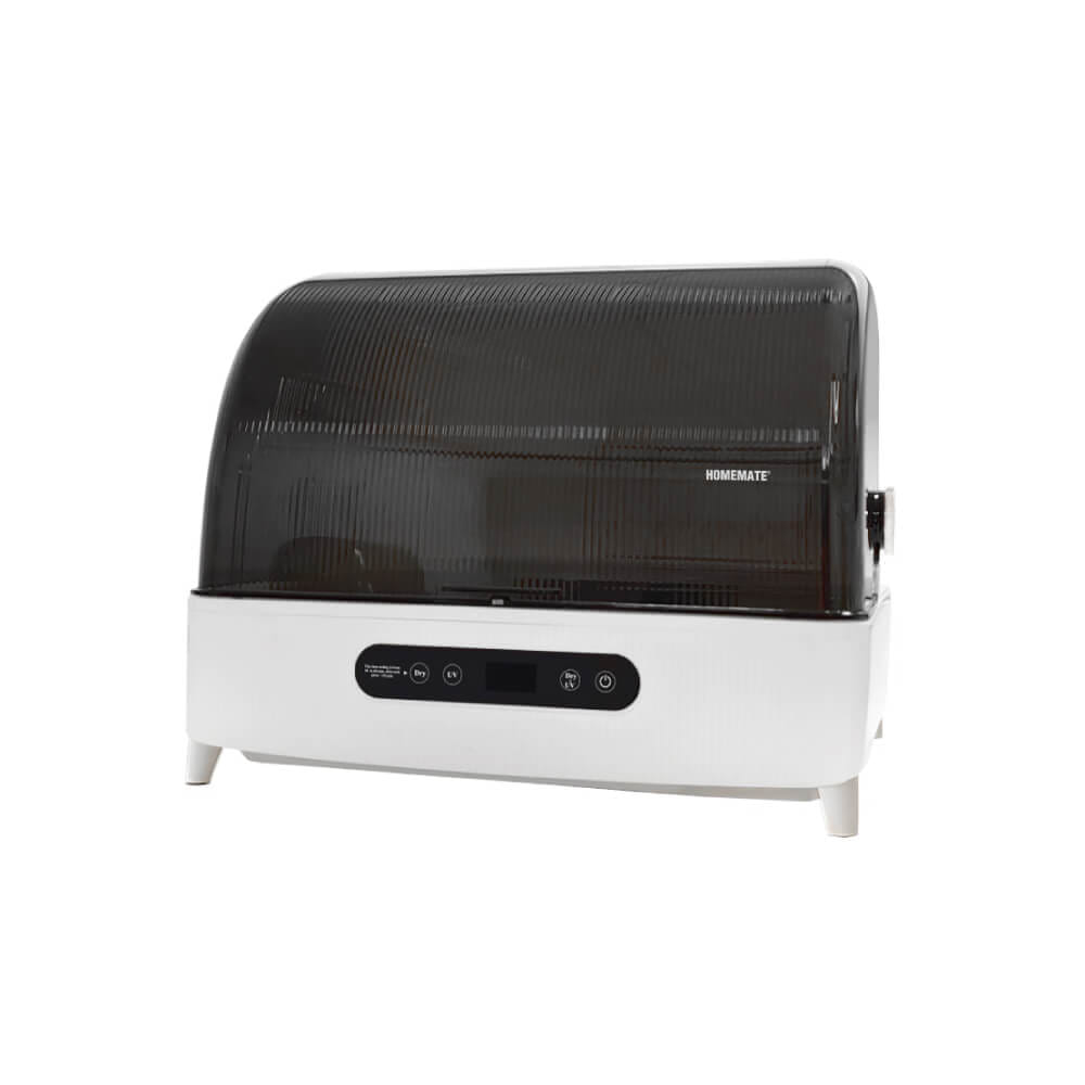 เครื่องอบจานไฟฟ้าพร้อมแสง UV HOMEMATE (HOM-272322) 32 ลิตร สีขาว-ดำ_0