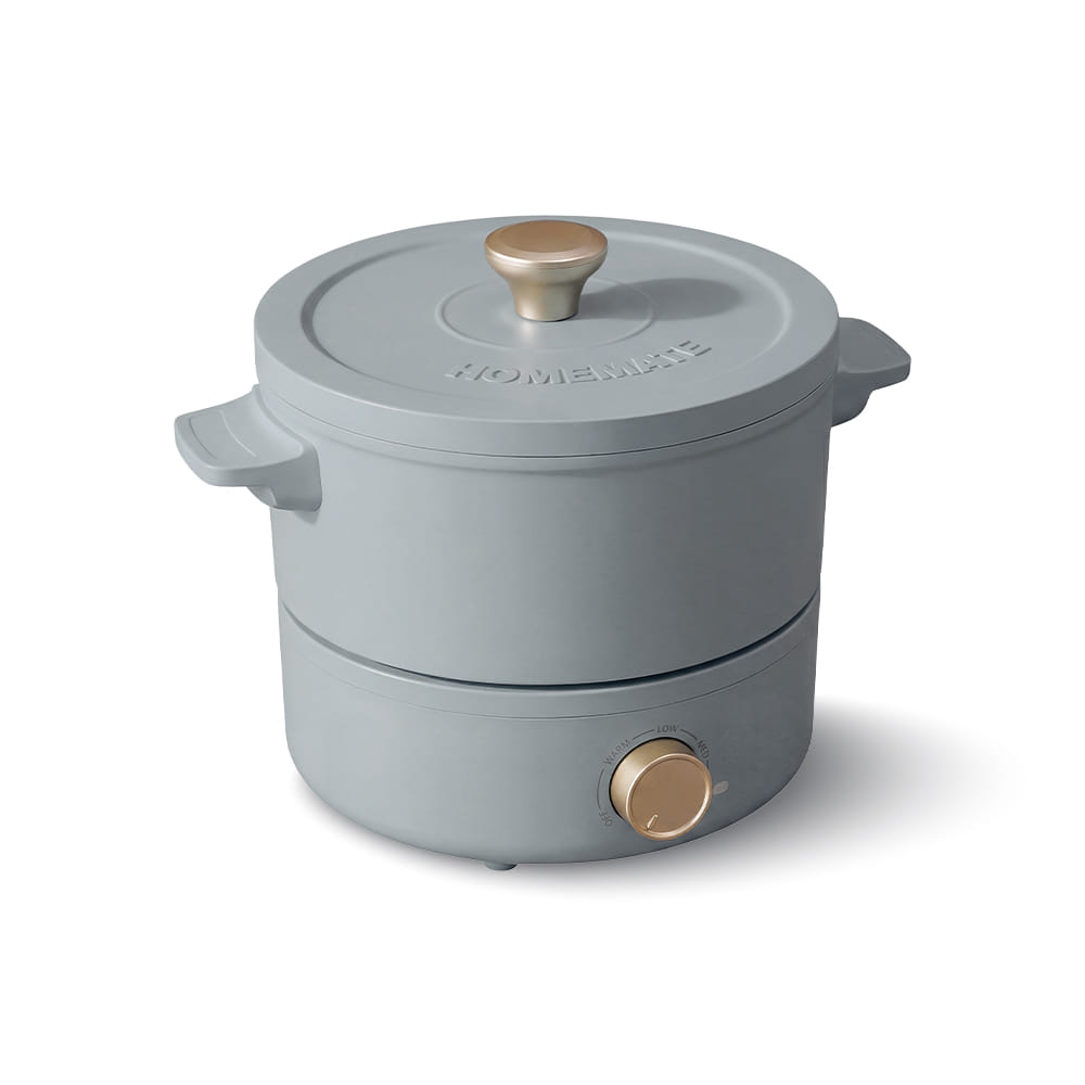 ชุดเตาไฟฟ้าพร้อมหม้อ HOMEMATE (HOM-120054) 2.5 ลิตร สีฟ้าอมเทา_0