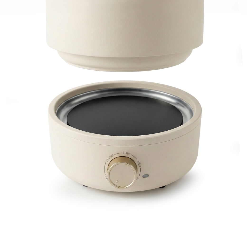 ชุดเตาไฟฟ้าพร้อมหม้อ HOMEMATE HOM-120050 2.5 ลิตร สีครีม_1