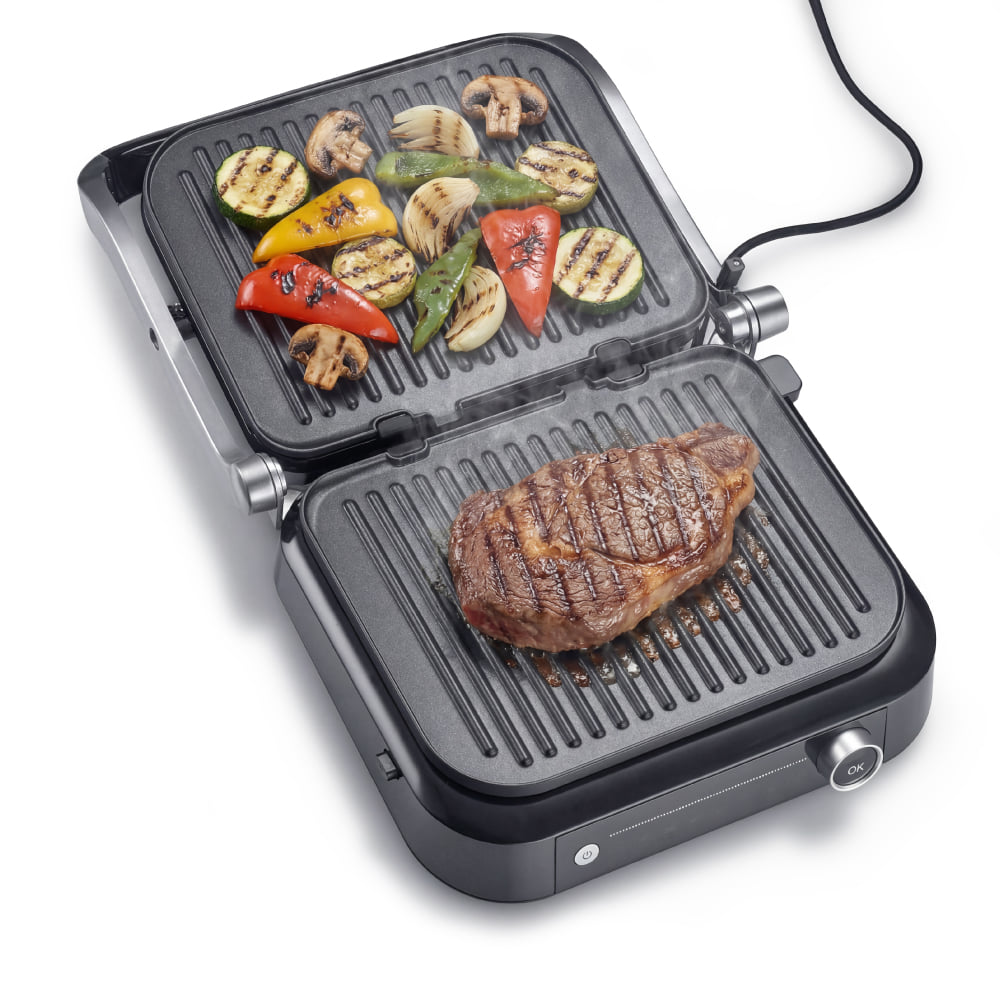 เตาปิ้งย่าง 2 ด้าน SMARTCHEF PRO HOMEMATE HOM-260068 สีเงิน-ดำ_3