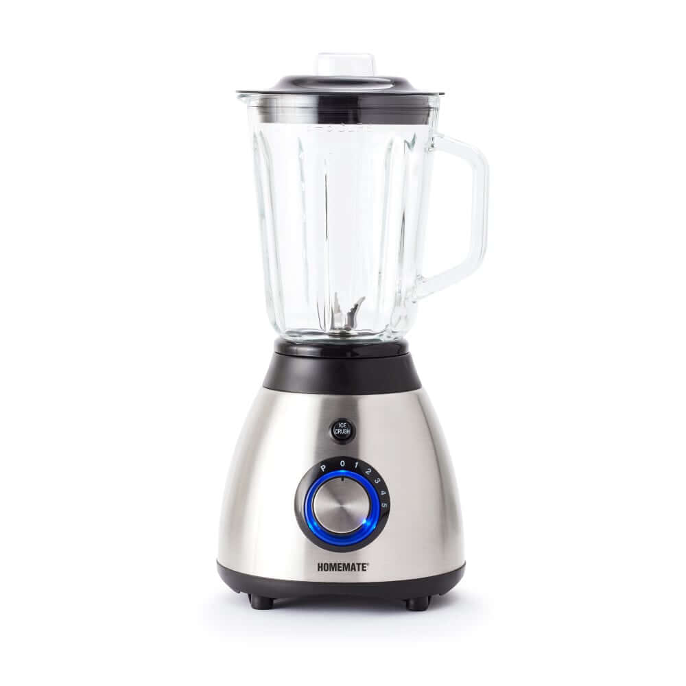 เครื่องปั่นโถแก้ว HOMEMATE (HOM-295081) ความจุ 1.5 ลิตร สีเงิน-ดำ_0