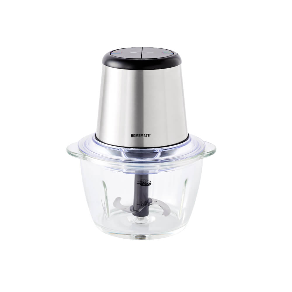 เครื่องสับอาหารอเนกประสงค์ HOMEMATE (HOM-211101) 1.2 ลิตร สีเงิน-ดำ_0