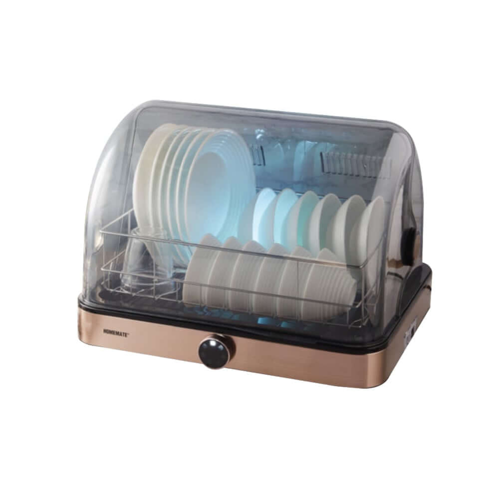 เครื่องอบจานไฟฟ้าพรัอมแสง UV HOMEMATE (HOM-272620) สีแชมเปญ_0