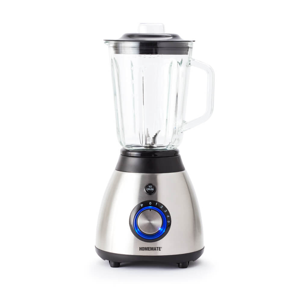 เครื่องปั่นโถแก้ว HOMEMATE (HOM-295081) ความจุ 1.5 ลิตร สีเงิน-ดำ_1