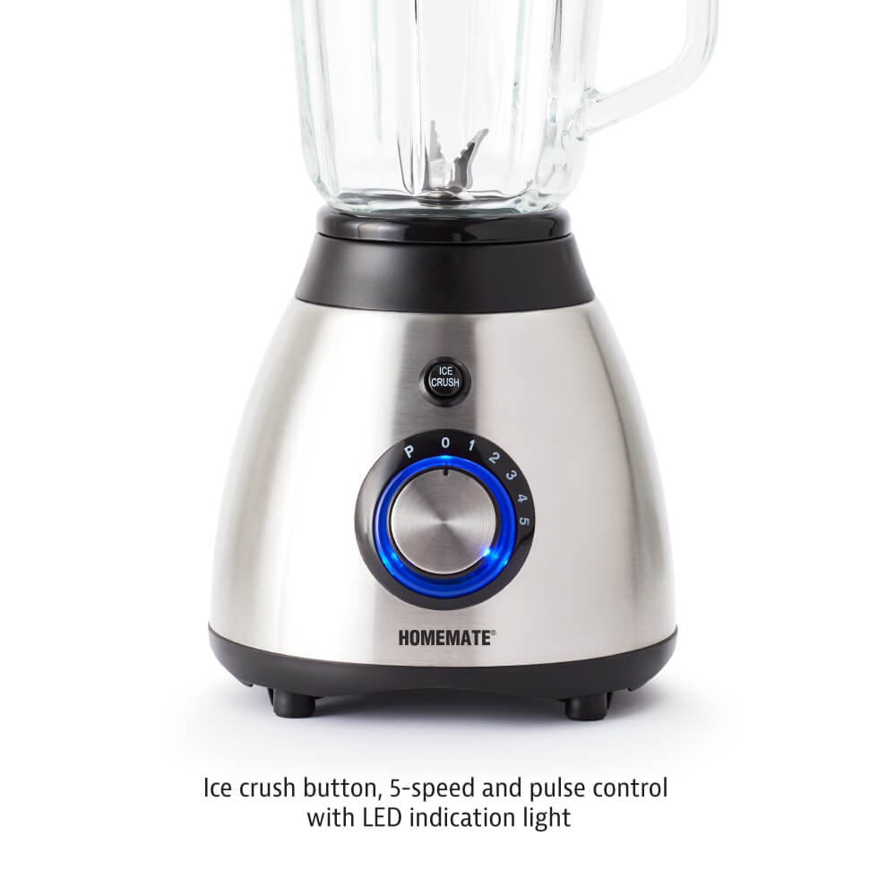 เครื่องปั่นโถแก้ว HOMEMATE (HOM-295081) ความจุ 1.5 ลิตร สีเงิน-ดำ_2