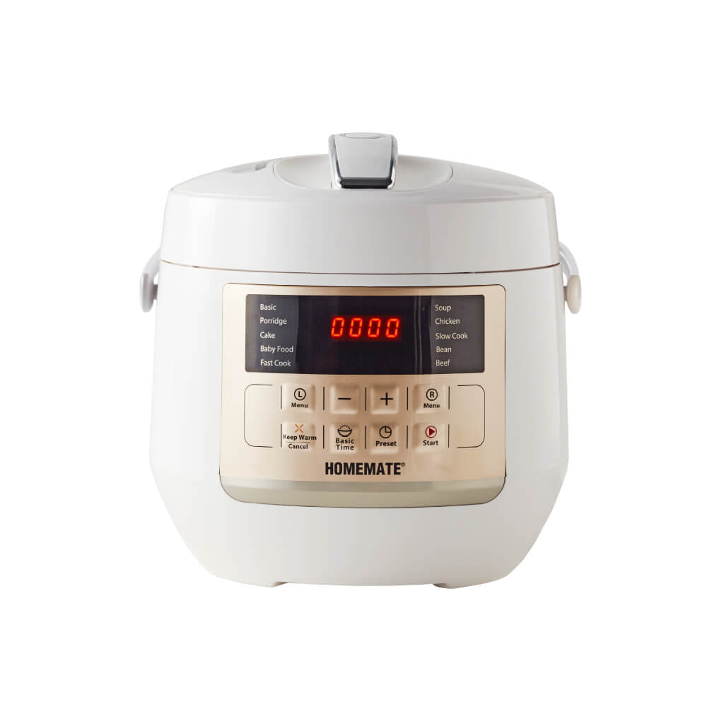 หม้ออัดแรงดันไฟฟ้า หม้อหุงข้าวรุ่นใหม่ SMART COOKER HOMEMATE (HOM-12LC62) ความจุ 3 ลิตร สีขาว_6