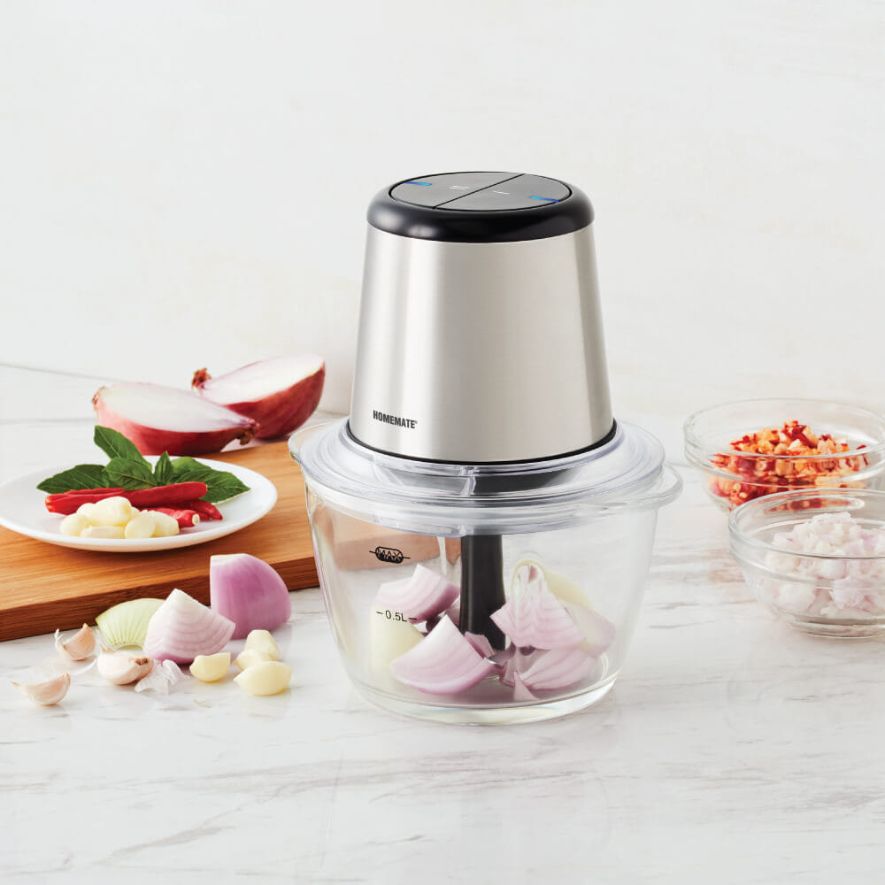 เครื่องสับอาหารอเนกประสงค์ HOMEMATE (HOM-211101) 1.2 ลิตร สีเงิน-ดำ_6