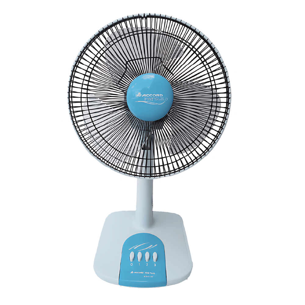 พัดลมตั้งโต๊ะ ACCORD PREVAIL 12 นิ้ว รุ่น AC-201 สีฟ้า