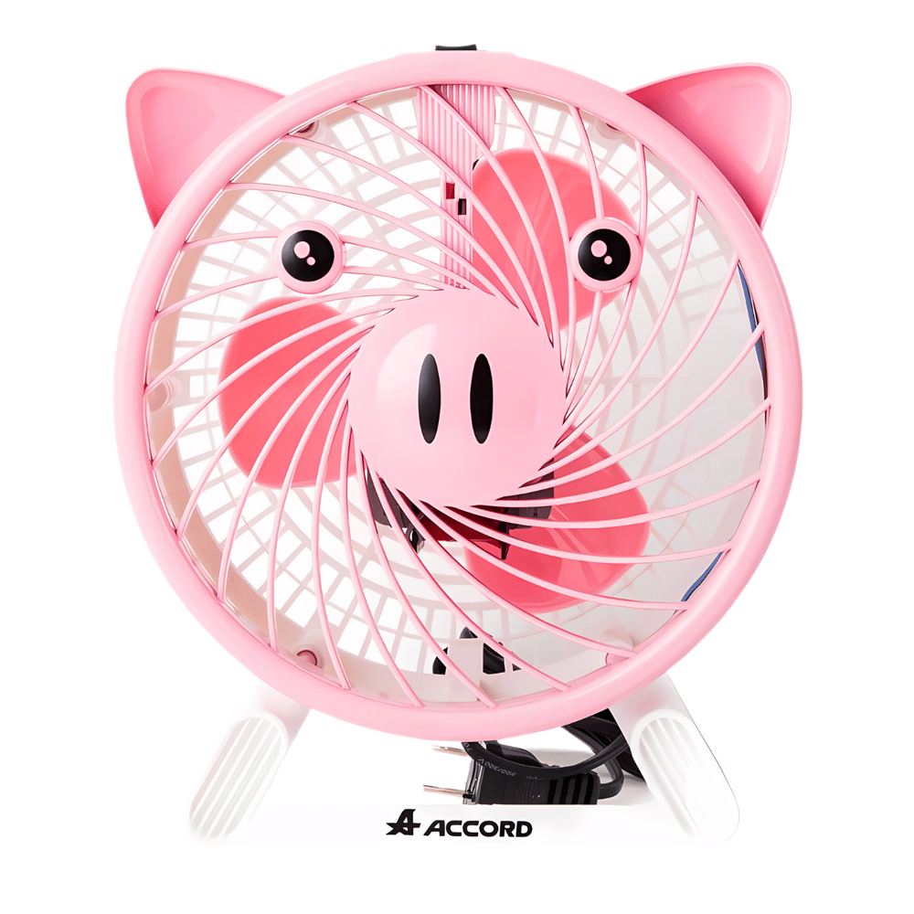 พัดลมตั้งโต๊ะ Accord Prevail รุ่น AC-07 หมู สีชมพู
