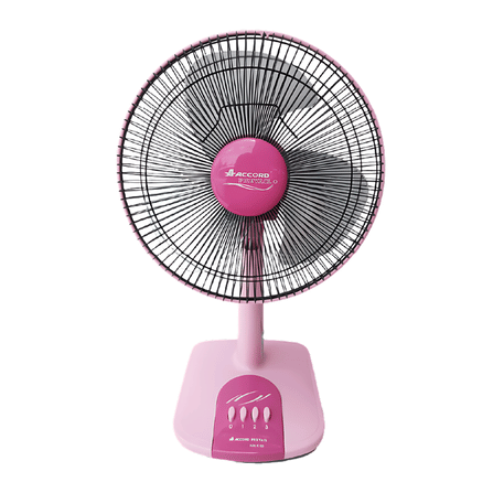พัดลมตั้งโต๊ะ ACCORD PREVAIL 12 นิ้ว รุ่น AC-201 สีชมพู_0