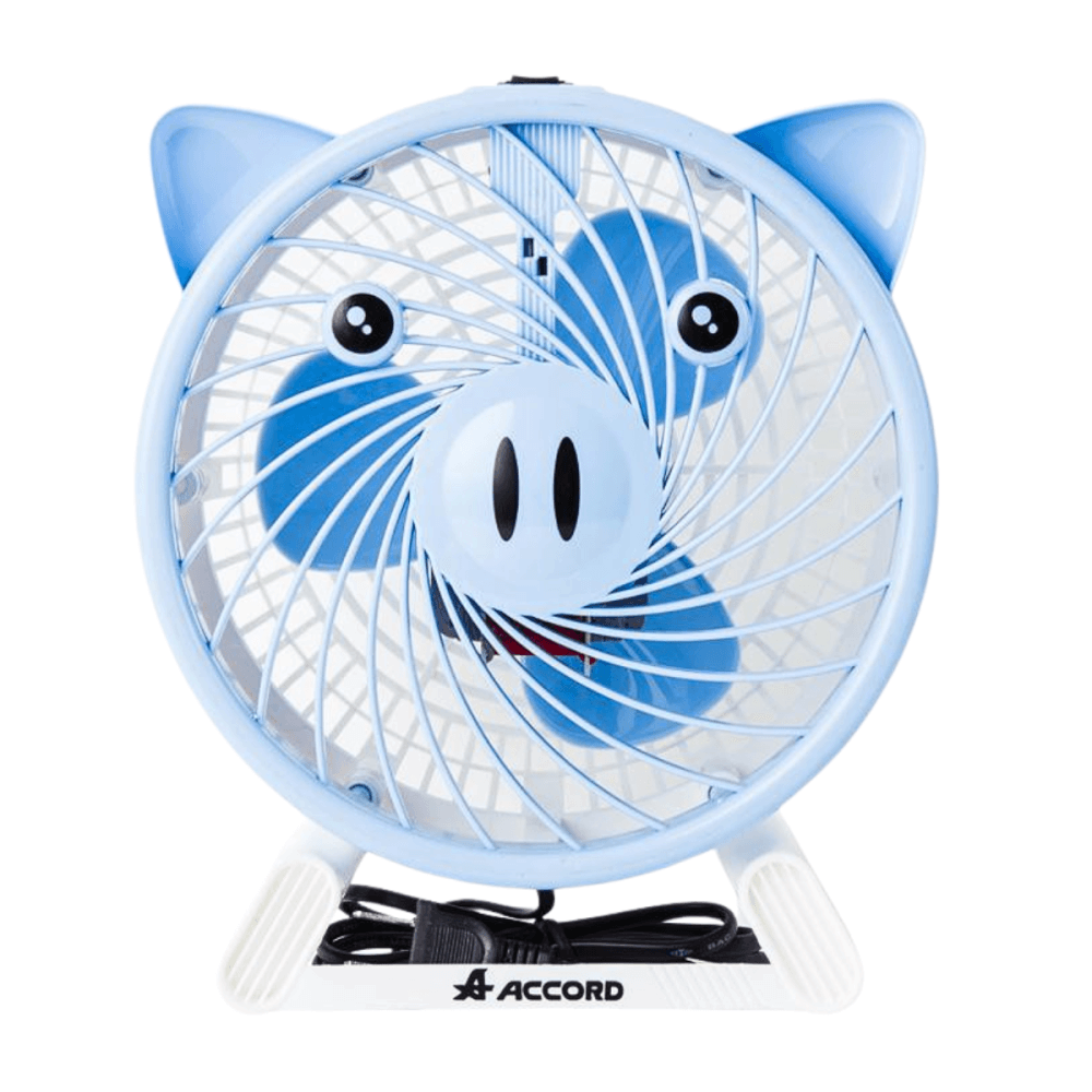 พัดลมตั้งโต๊ะ Accord Prevail รุ่น AC-07 หมู สีฟ้า_1