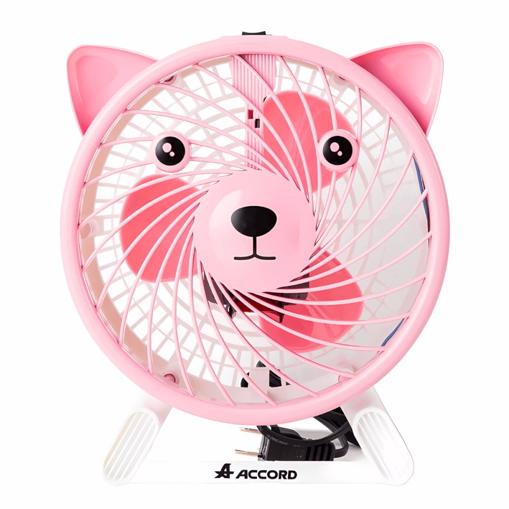 พัดลมตั้งโต๊ะ Accord Prevail รุ่น AC-07 หมี สีชมพู_1