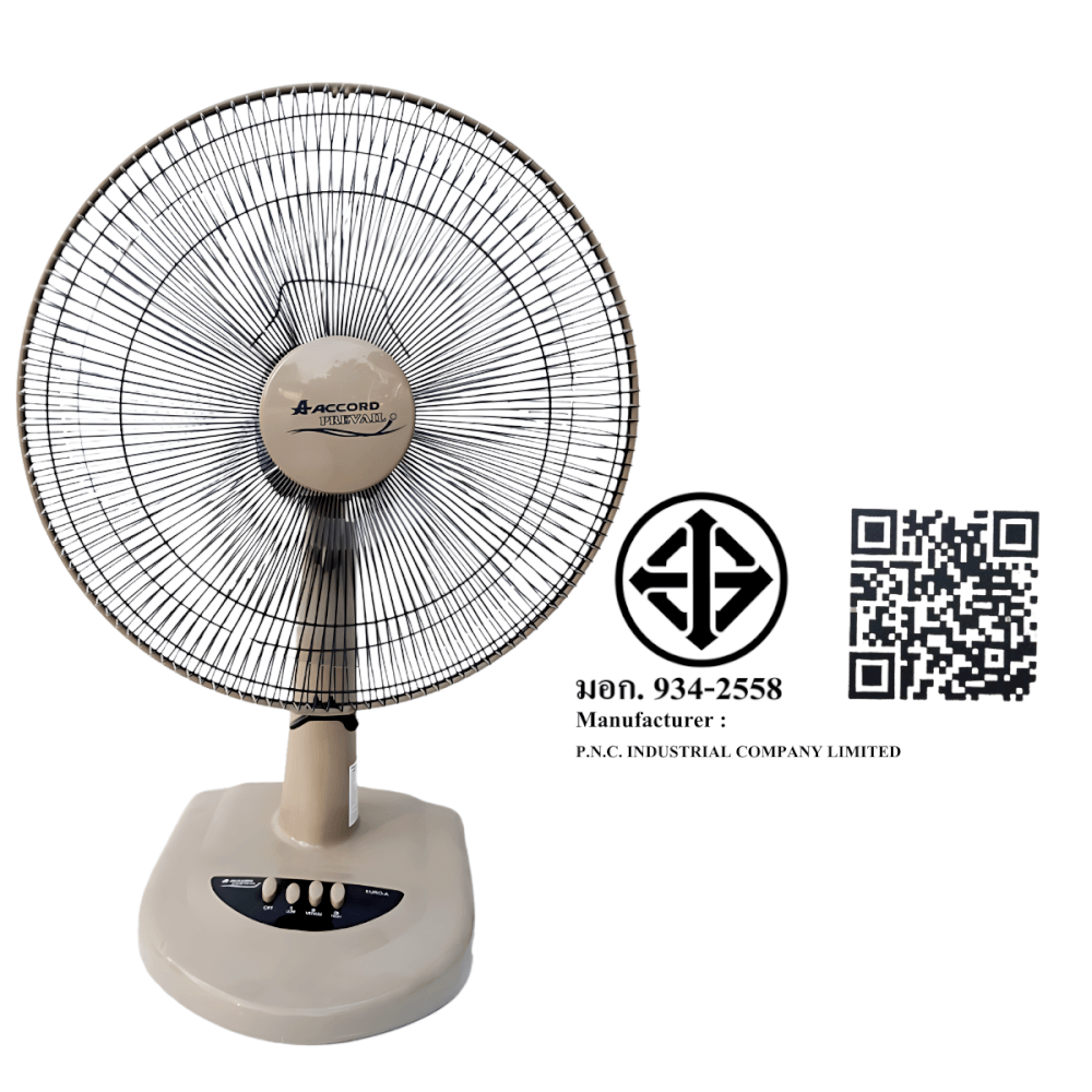 พัดลมตั้งโต๊ะ Accord Prevail 16 นิ้ว รุ่น 16 EURO สีเทา_4