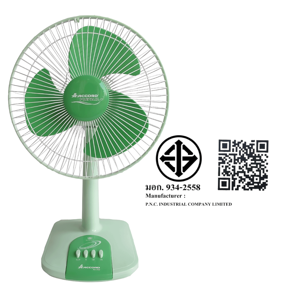 พัดลมตั้งโต๊ะ Accord Prevail 12 นิ้ว รุ่น AC-202 สีเขียว_3