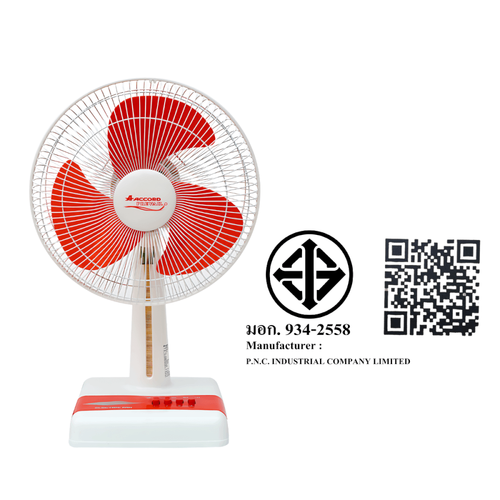 พัดลมตั้งโต๊ะ ACCORD PREVAIL 12 นิ้ว รุ่น ACCORD สีแดง_5