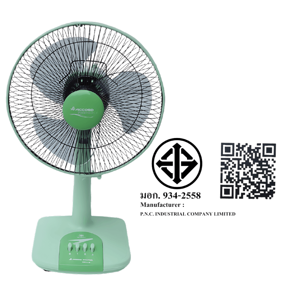 พัดลมตั้งโต๊ะ ACCORD PREVAIL 12 นิ้ว รุ่น AC-201 สีเขียว_3