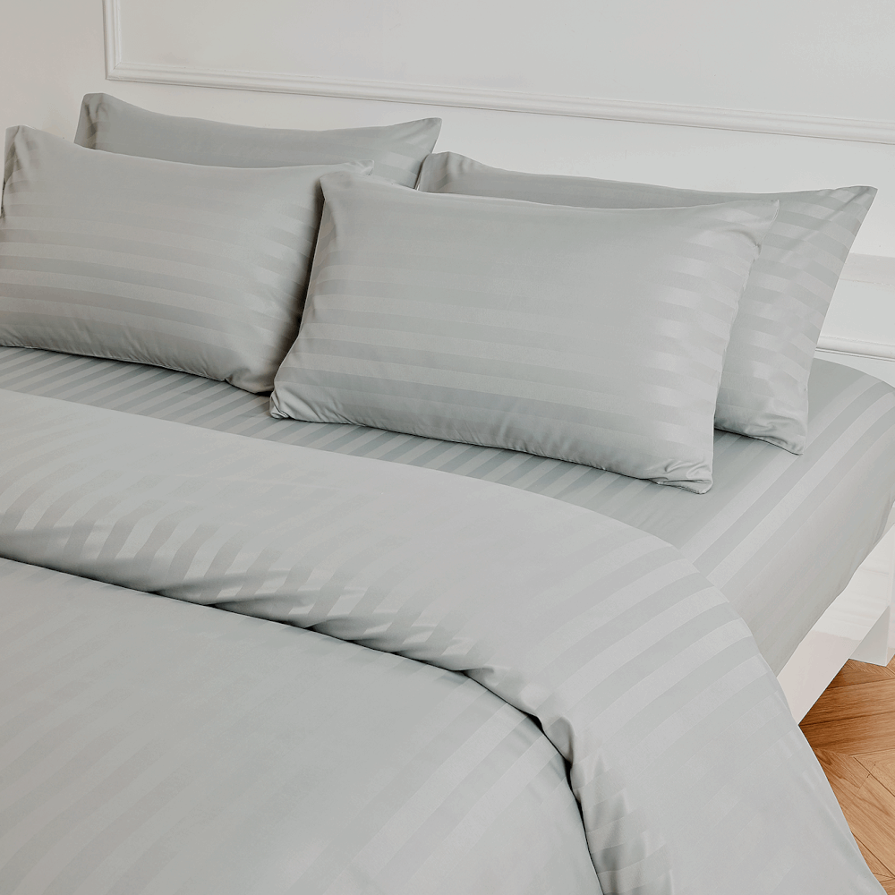 ชุดผ้าปูที่นอน 3.5 ฟุต 3 ชิ้น IBED ลายริ้ว SILVER GRAY
