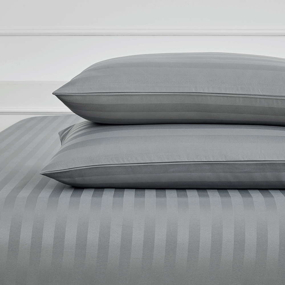 ชุดผ้าปูที่นอน 6 ฟุต 5 ชิ้น IBED ลายริ้ว MIDNIGHT GRAY