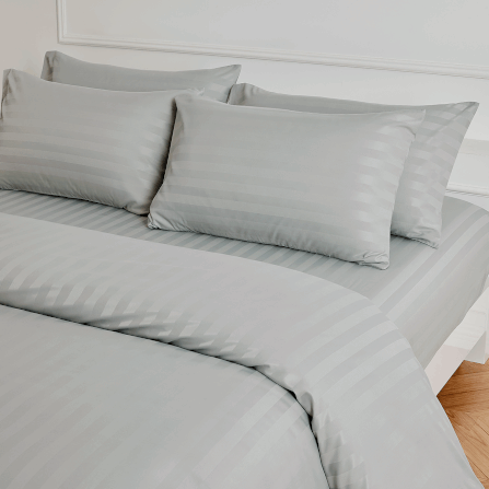 ชุดผ้าปูที่นอน 3.5 ฟุต 3 ชิ้น IBED ลายริ้ว SILVER GRAY_5
