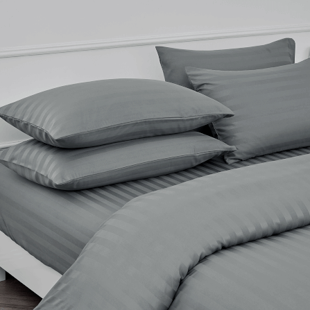 ชุดผ้าปูที่นอน 6 ฟุต 5 ชิ้น IBED ลายริ้ว MIDNIGHT GRAY_5