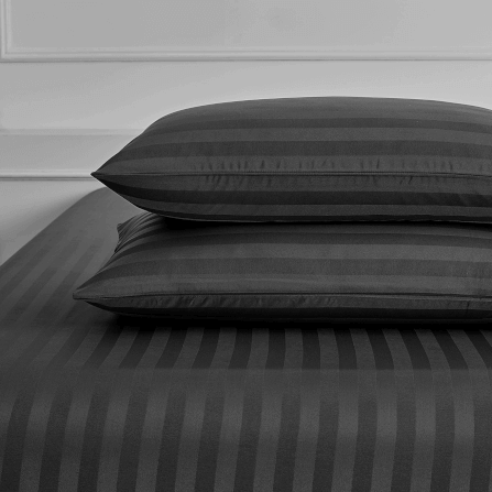 ชุดผ้าปูที่นอน 5 ฟุต 5 ชิ้น IBED ลายริ้ว CHARCOAL_6