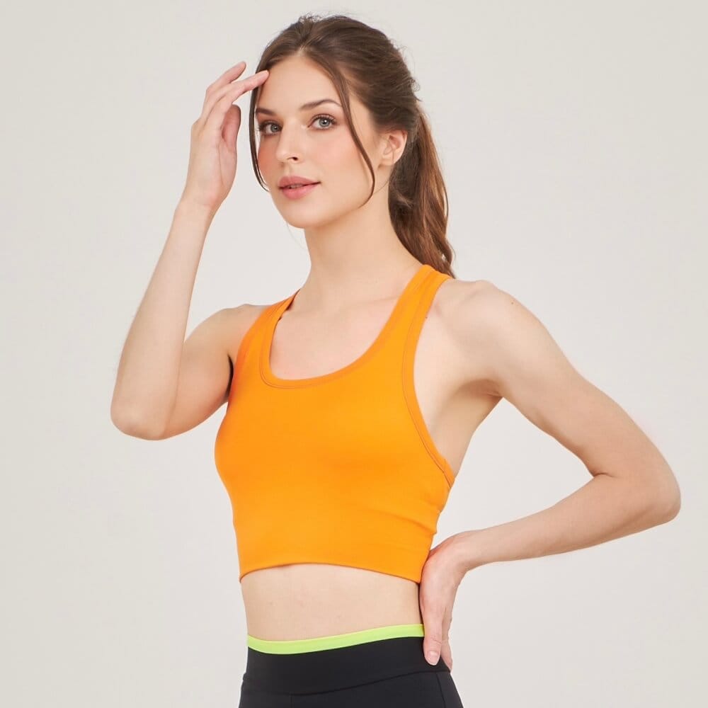 ครอปบราหลังเว้า D&P Sport DP-7715 ไซส์ S สีส้ม