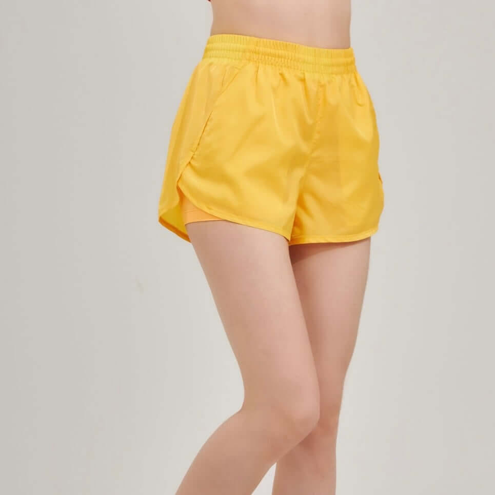 กางเกงขาสั้นมีซับใน D&P Sport DP-3267 ไซส์ M สีเหลือง
