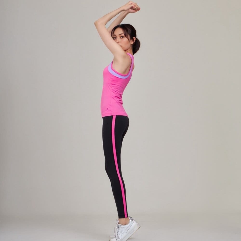 เลกกิ้งขายาวเอวสูง D&P Sport DP-2796 ไซส์ S สีดำ/ชมพู_3