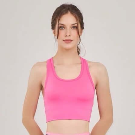 ครอปบราหลังเว้า D&P Sport DP-7715 ไซส์ M สีชมพู