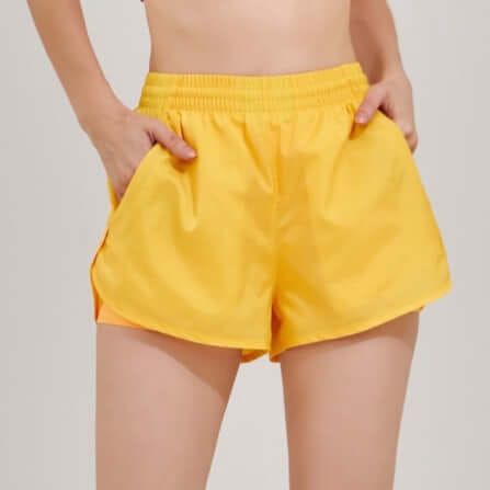 กางเกงขาสั้นมีซับใน D&P Sport DP-3267 ไซส์ M สีเหลือง_2