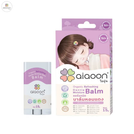 บาล์มหอมแดง ออร์แกนิค aiaoon รีเฟรชชิ่ง เจนเทิล มอยเจอร์ บาล์ม 15 g._0