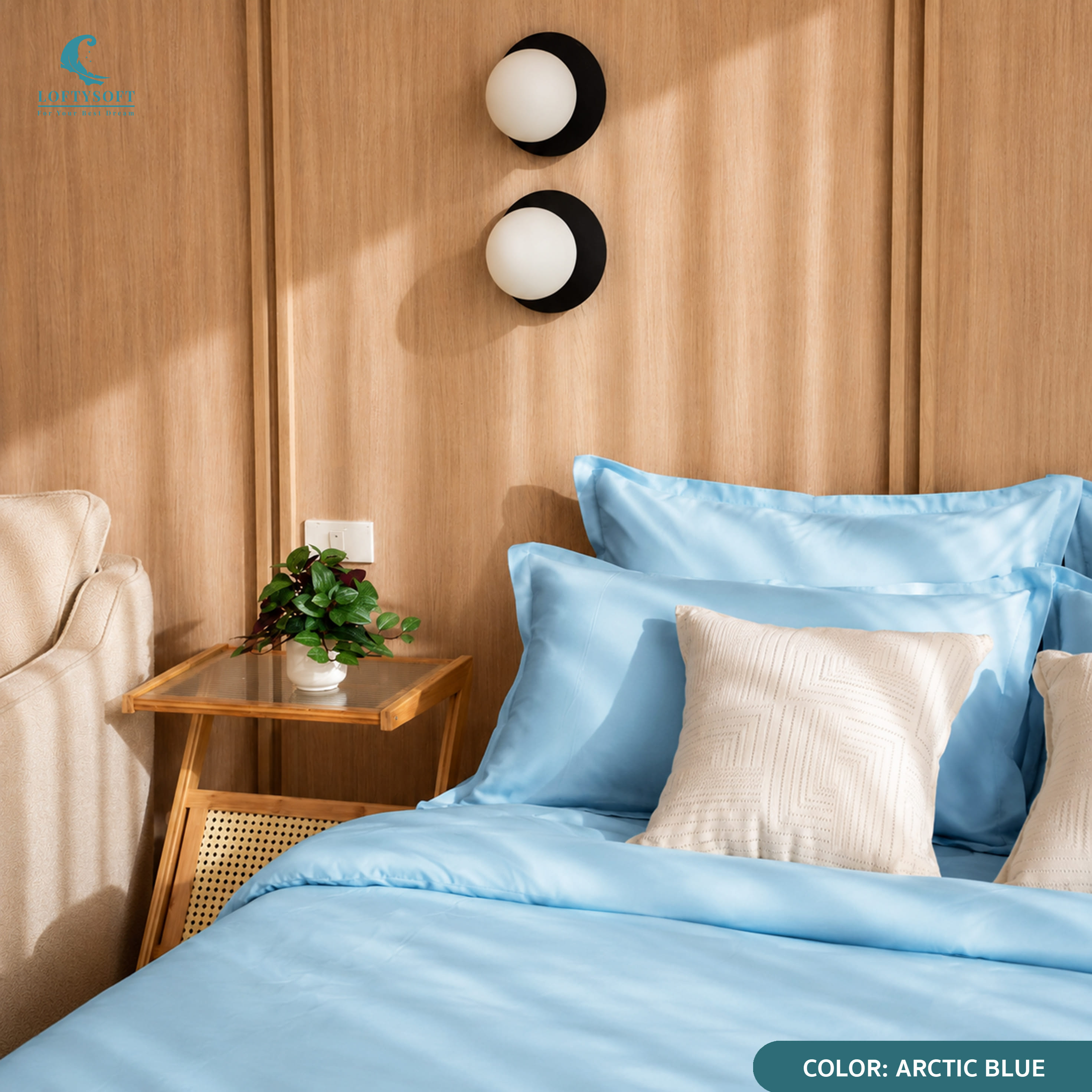 ชุดผ้าปูที่นอน 3.5 ฟุต 2 ชิ้น LOFTYSOFT Elegance Collection - Arctic Blue SET A_2