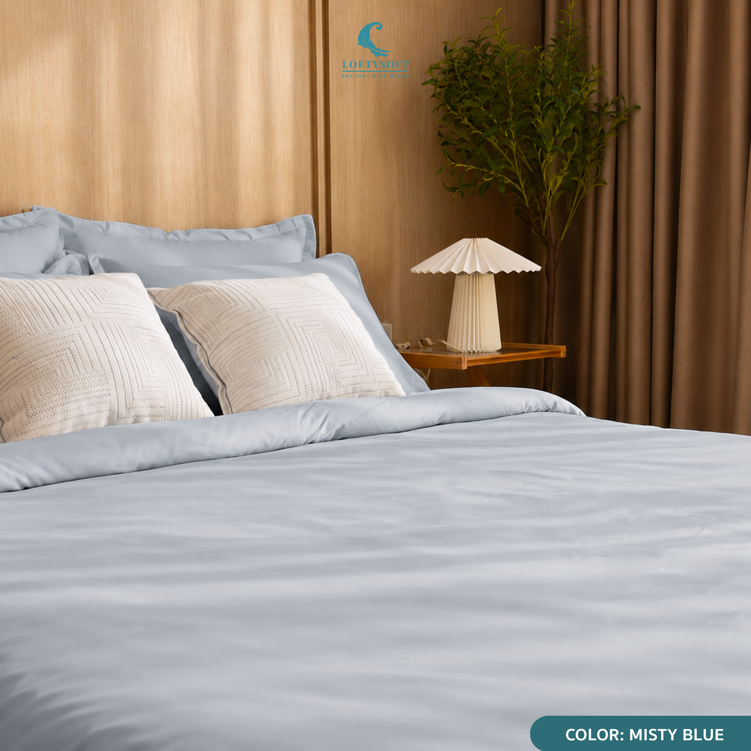 ชุดผ้าปูที่นอน 3.5 ฟุต 3 ชิ้น LOFTYSOFT Elegance Collection - Misty Blue SET C_2