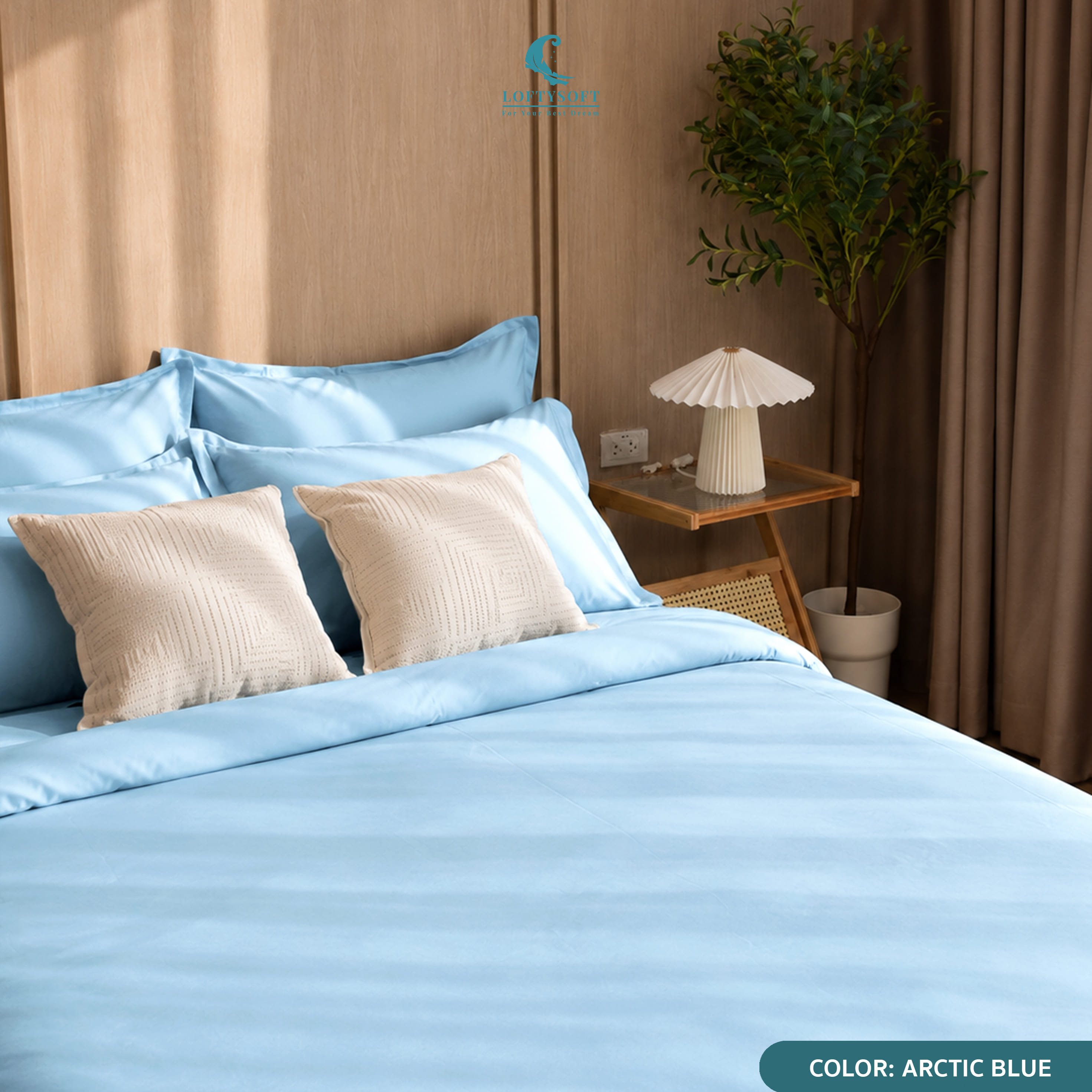 ชุดผ้าปูที่นอน 3.5 ฟุต 2 ชิ้น LOFTYSOFT Elegance Collection - Arctic Blue SET A_3