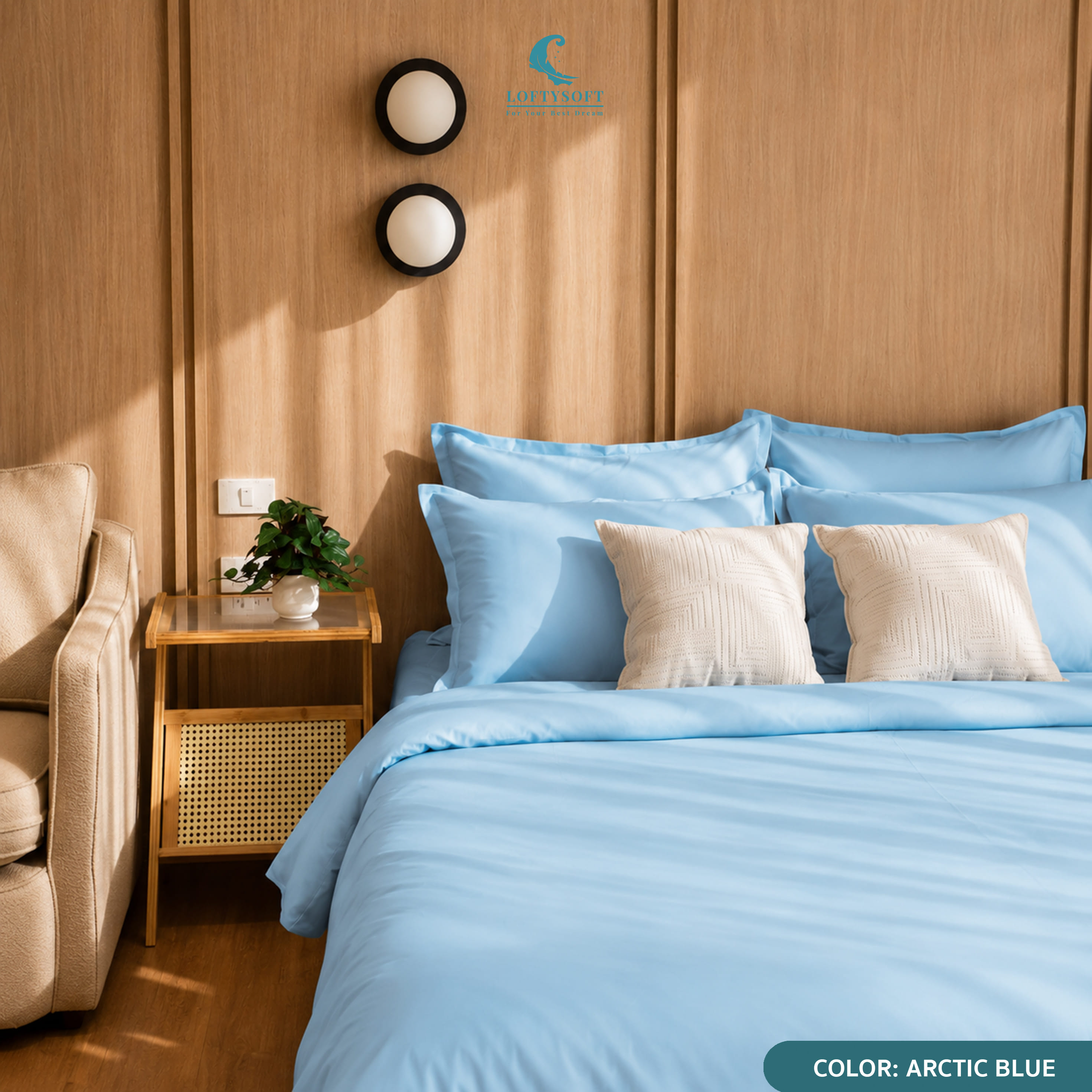 ชุดผ้าปูที่นอน 3.5 ฟุต 2 ชิ้น LOFTYSOFT Elegance Collection - Arctic Blue SET A_9