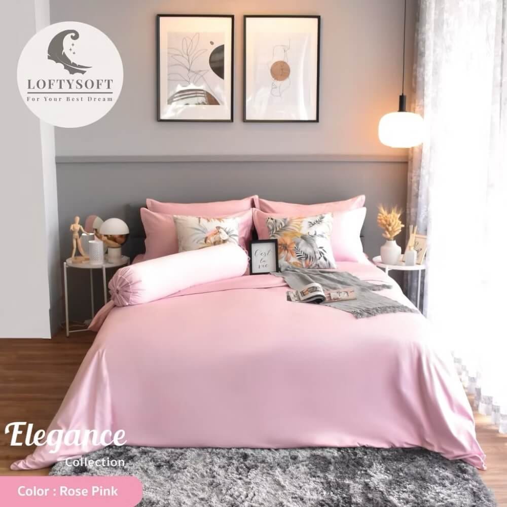 ชุดผ้าปูที่นอน 3.5 ฟุต 2 ชิ้น LOFTYSOFT Elegance Collection - Rose Pink SET A