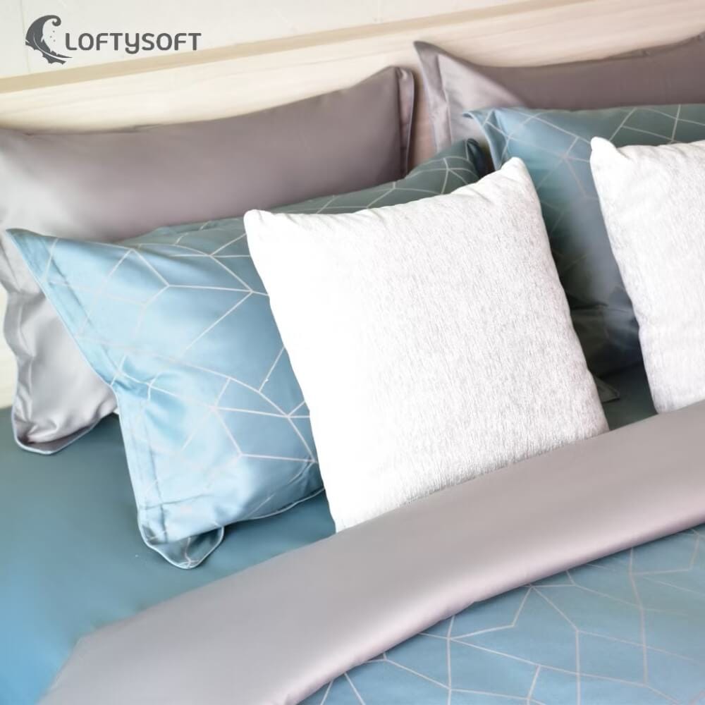 ชุดผ้าปูที่นอน 5 ฟุต 3 ชิ้น LOFTYSOFT Crystal Collection - Morning Grey SET A