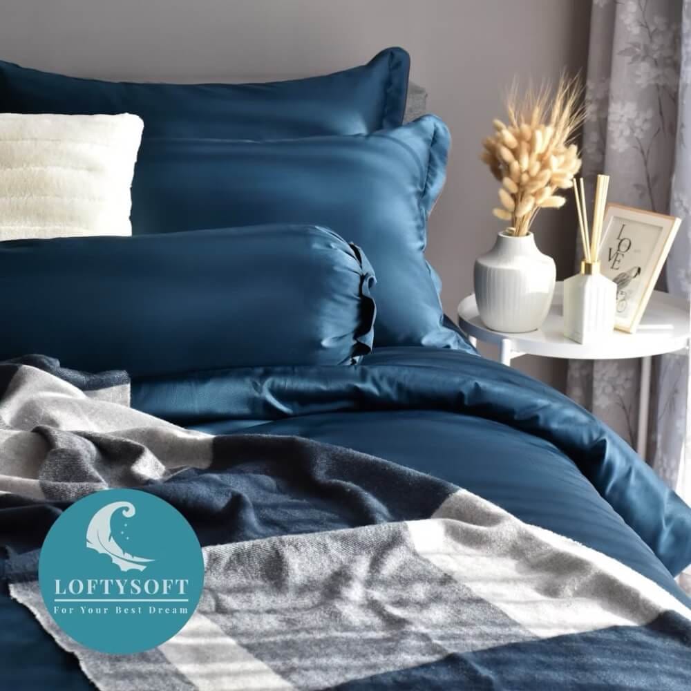ชุดผ้าปูที่นอน 3.5 ฟุต 3 ชิ้น LOFTYSOFT Elegance Collection - Royal Blue SET C