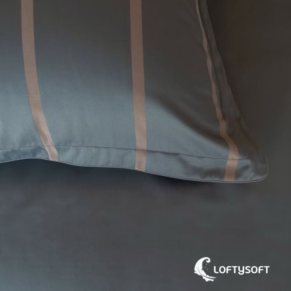 ชุดผ้าปูที่นอน 5 ฟุต 5 ชิ้น LOFTYSOFT Charisma Collection - Morning Grey SET D