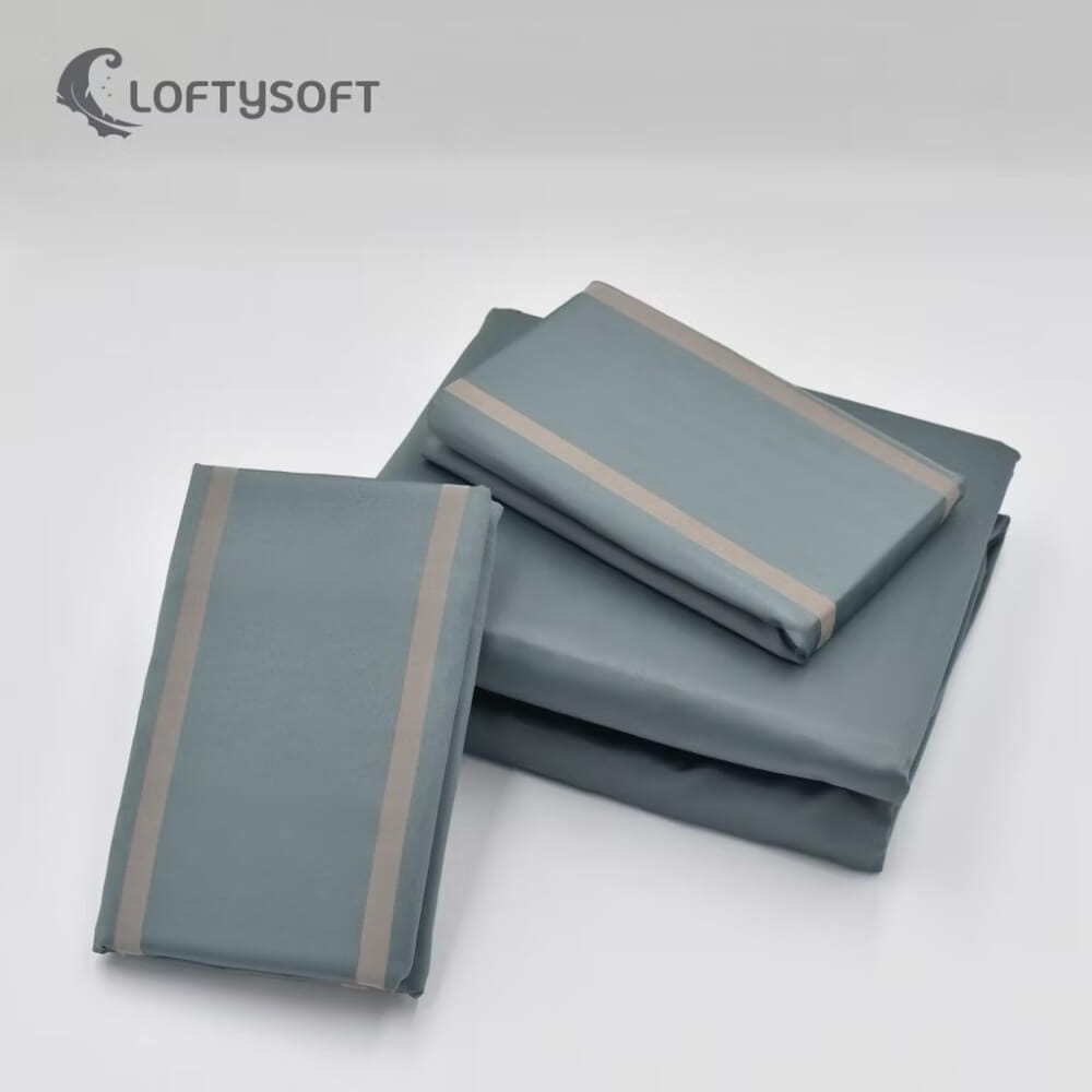 ชุดผ้าปูที่นอน 6 ฟุต 4 ชิ้น LOFTYSOFT Charisma Collection - Morning Grey SET C