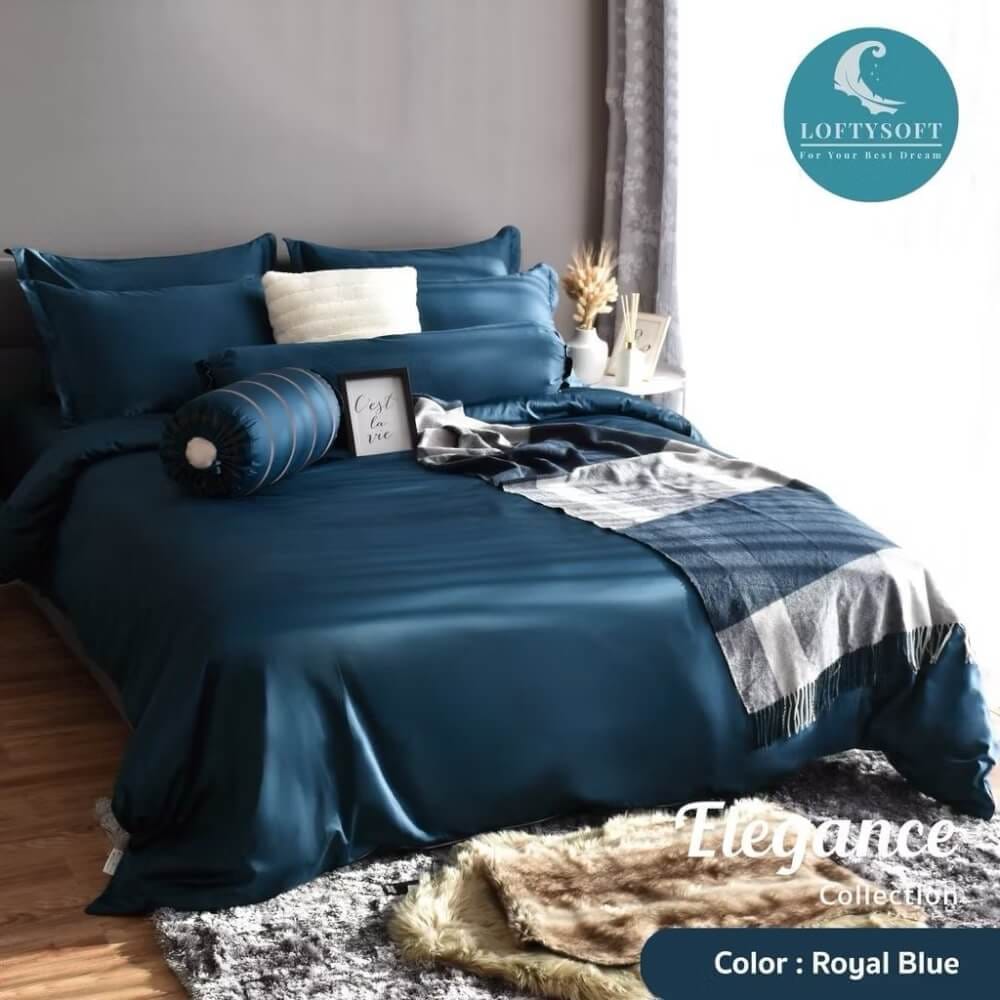 ชุดผ้าปูที่นอน 3.5 ฟุต 3 ชิ้น LOFTYSOFT Elegance Collection - Royal Blue SET C
