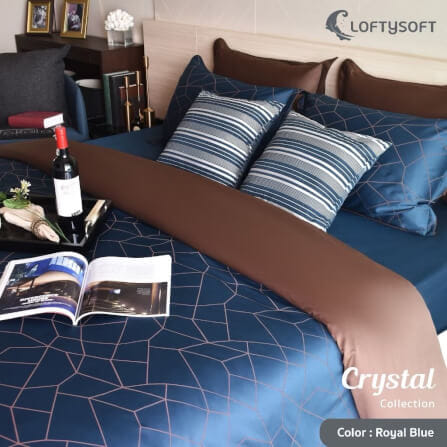 ชุดผ้าปูที่นอน 3.5 ฟุต 2 ชิ้น LOFTYSOFT Crystal Collection - Royal Blue SET A_1
