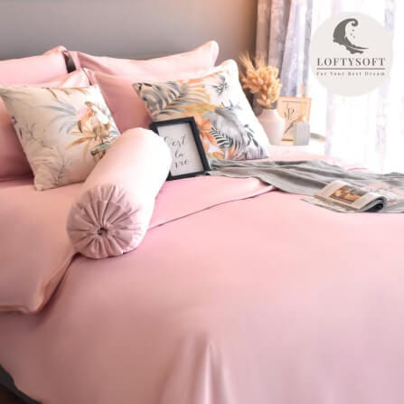 ชุดผ้าปูที่นอน 3.5 ฟุต 2 ชิ้น LOFTYSOFT Elegance Collection - Rose Pink SET A_3