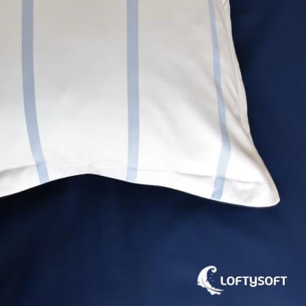 ชุดผ้าปูที่นอน 3.5 ฟุต 2 ชิ้น LOFTYSOFT Charisma Collection - Pearl Navy SET A_7