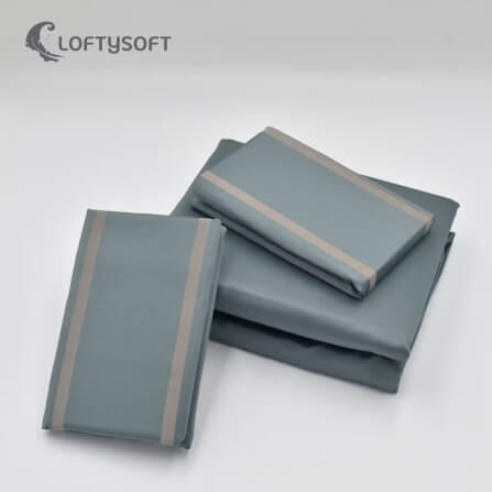 ชุดผ้าปูที่นอน 6 ฟุต 5 ชิ้น LOFTYSOFT Charisma Collection - Morning Grey SET D_8